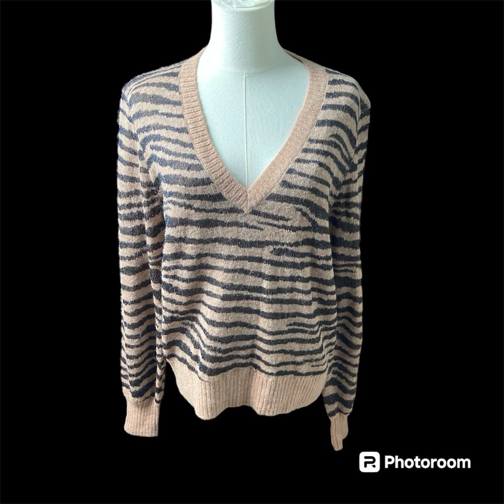 Joie Women's V-Neck Pullover Sweater Multicolor Animal Print Size Small NEW